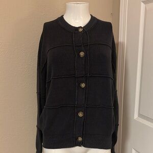 Stussy Women's Blue Cotton Cardigan Sweater